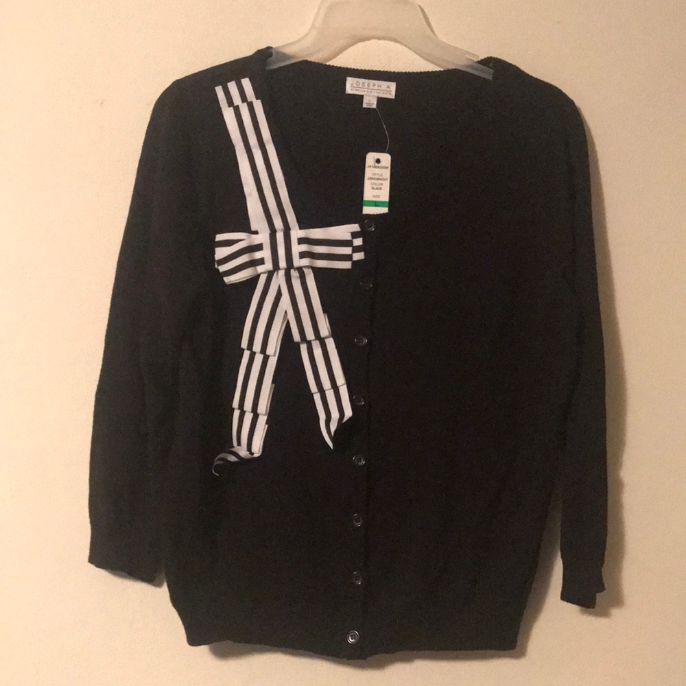 New Black & White Size L Joseph A. Cardigan